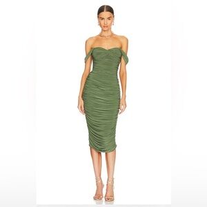 Selling a WORN ONCE Norma Kamali, green “Walter midi” dress. Like new